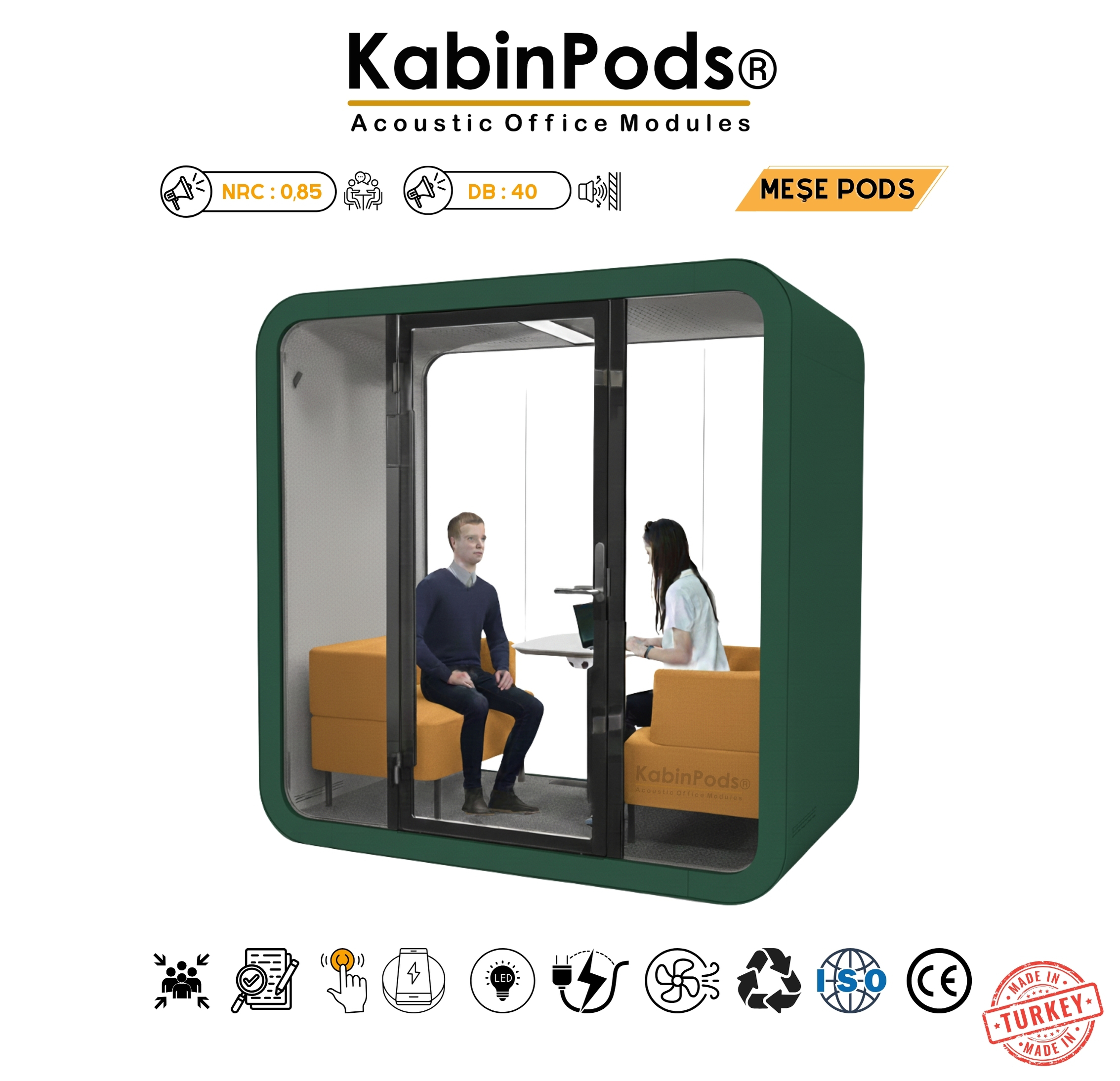 Sessiz Kabin 2 - Yüksek Kaliteli Ses İzolasyonlu Modern Sessiz Telefon Kabini Çözümleri